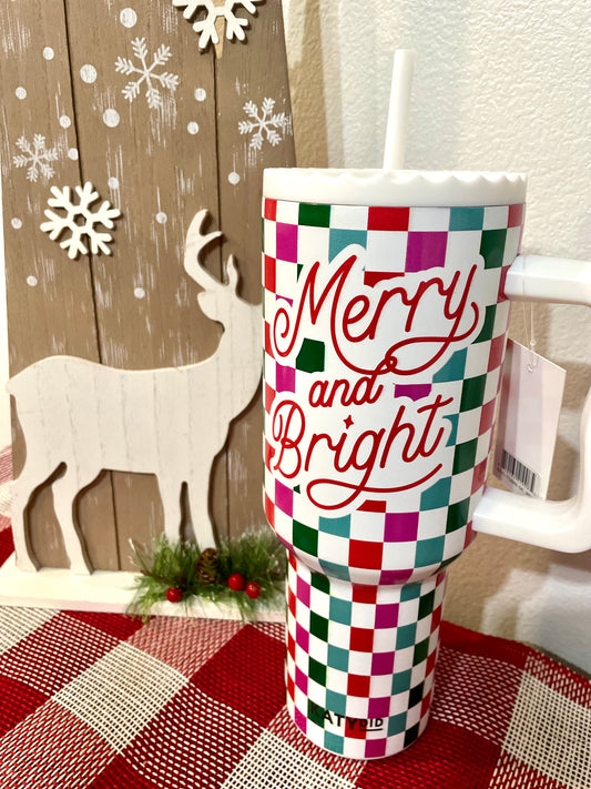 Merry & Bright 40oz Stainless Steel Christmas Tumbler