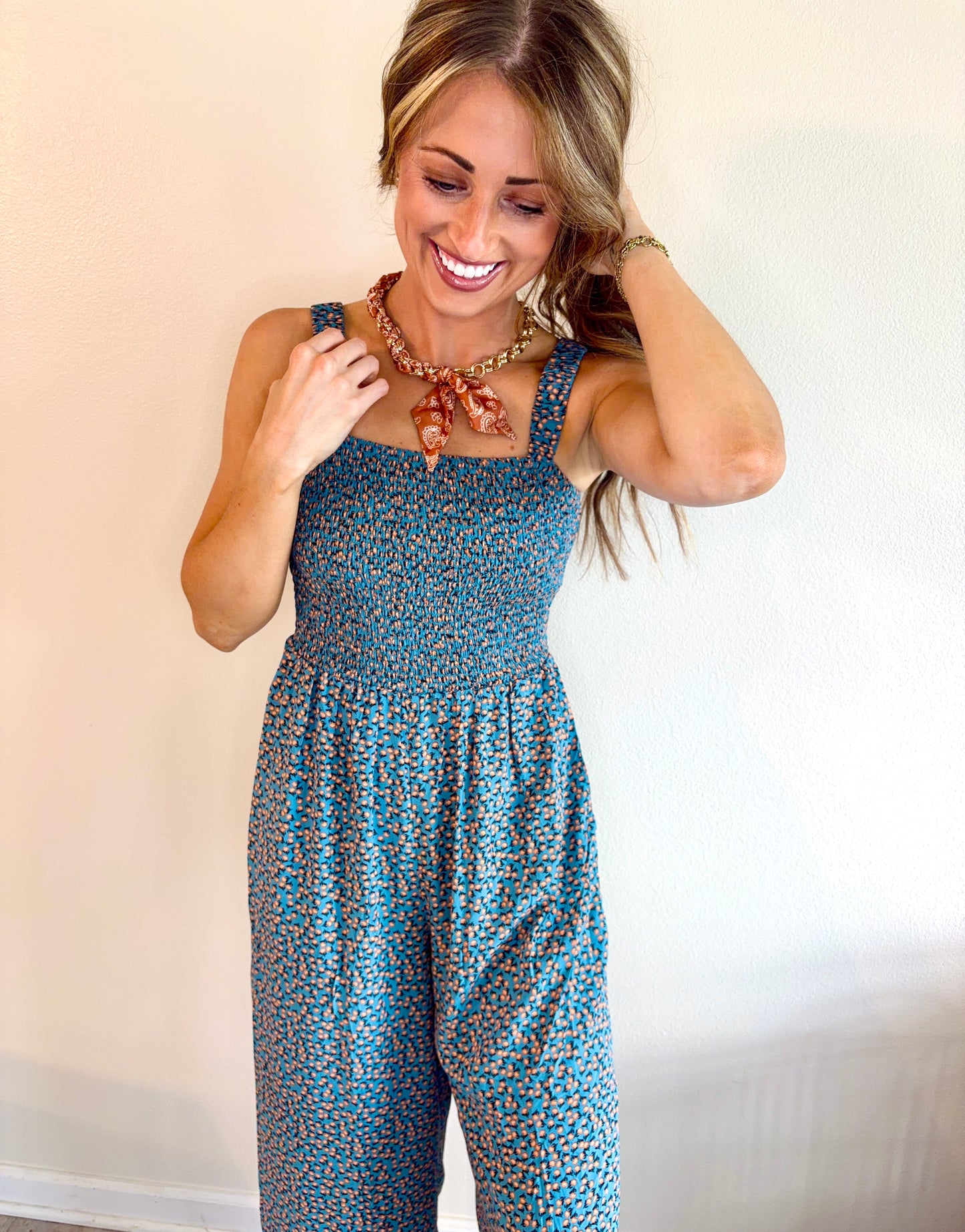 Boho Floral Print Jumpsuit