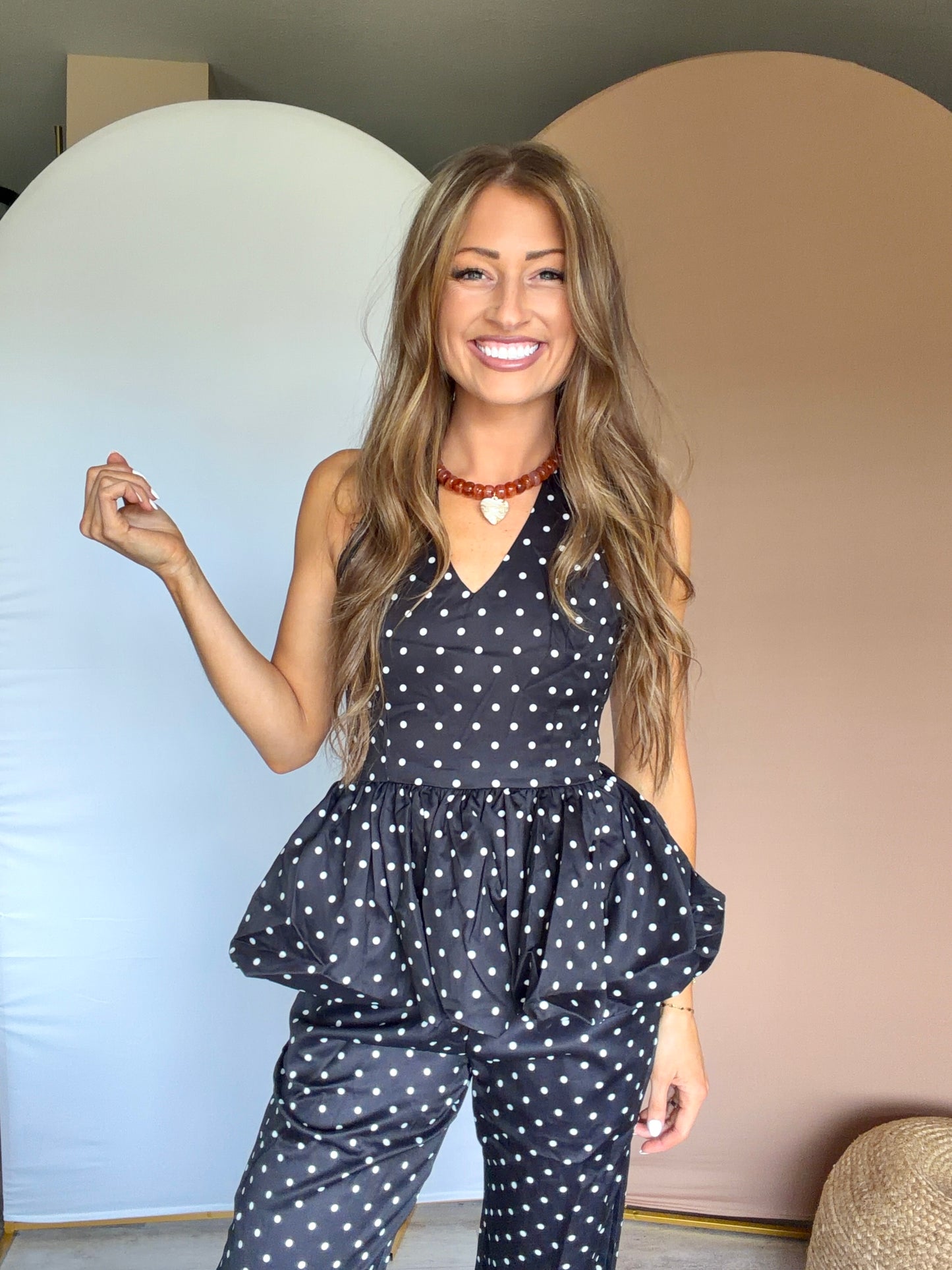 Black Polka Dot Pant Set