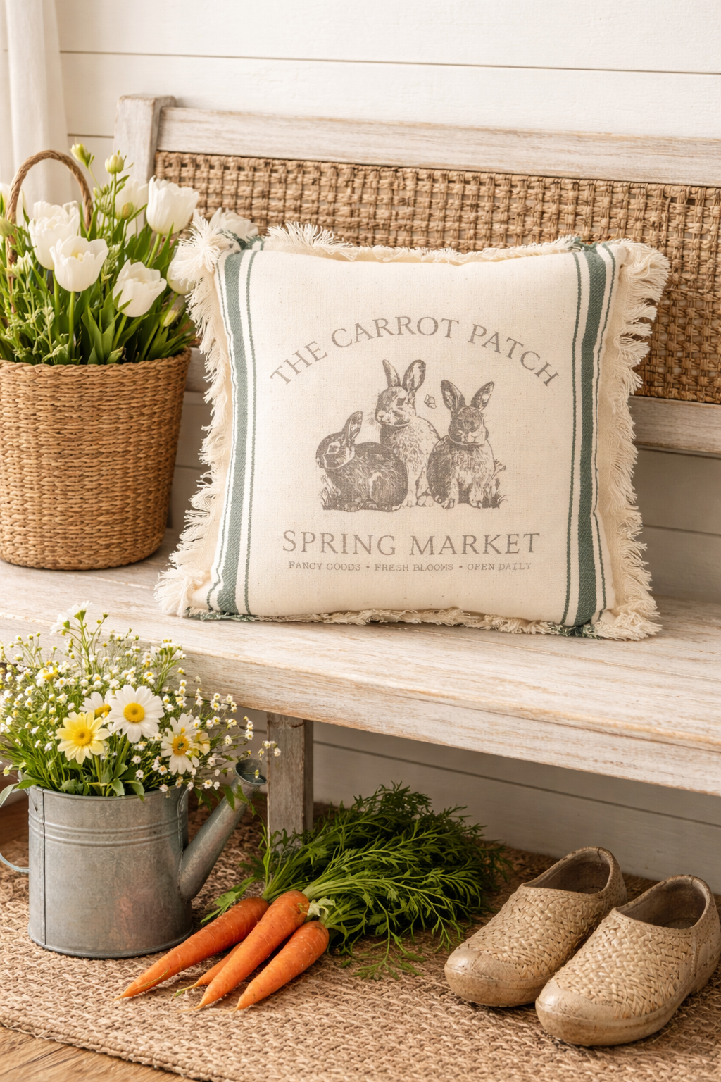 The Carrot Patch Sack Stripe Pillow