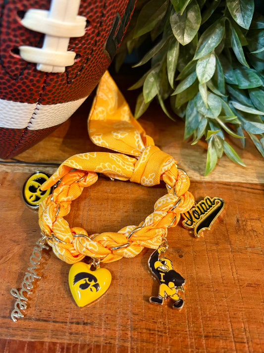 IOWA Hawkeyes Bandana Charm Bracelet