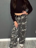 Camo Denim Cargo Pants