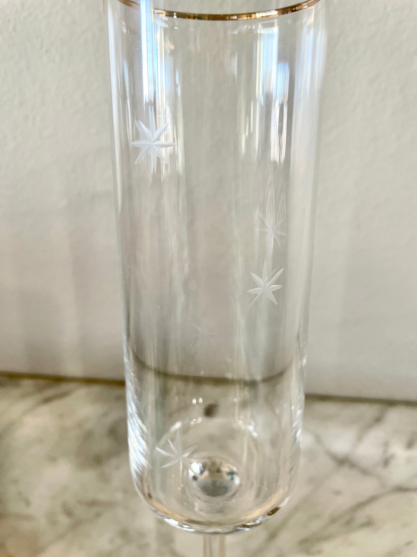 Single Snowflake Champagne Glass