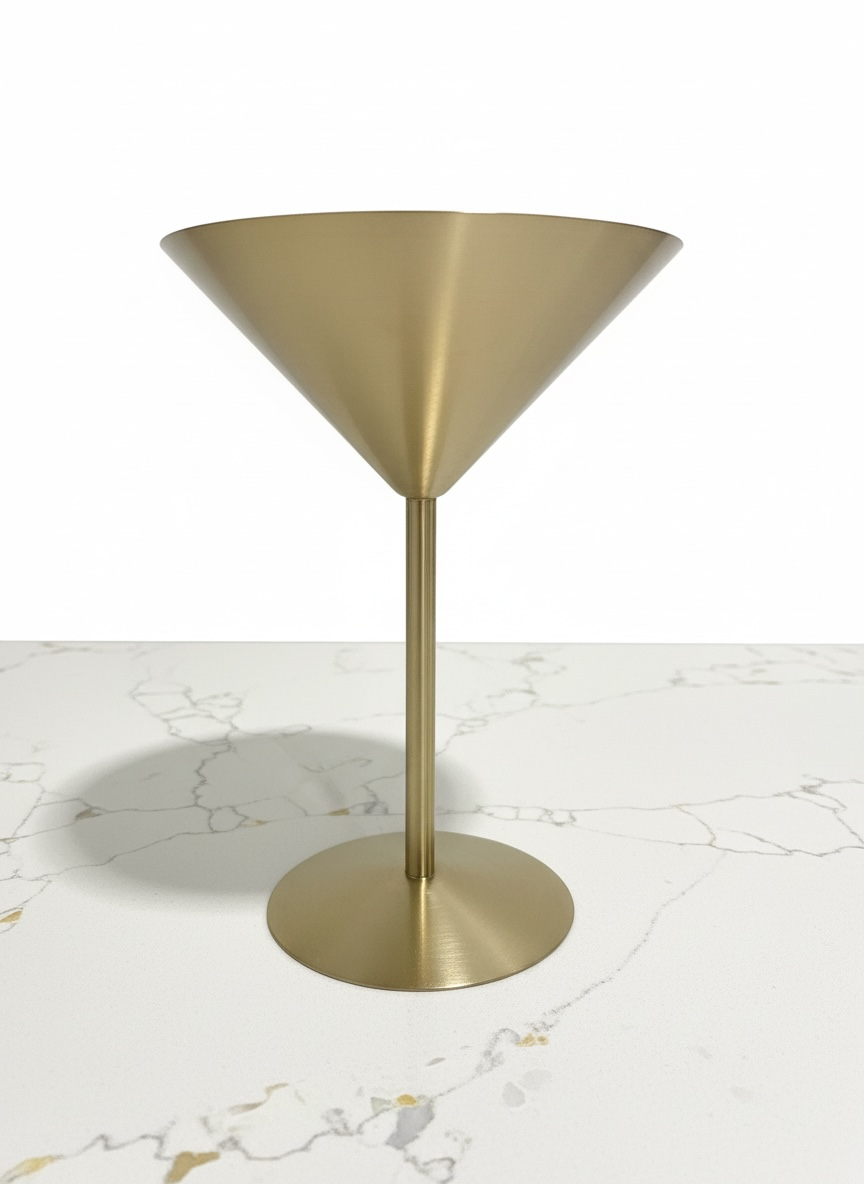 Single Gold Stainless Steel Cocktail/ Martini Glass