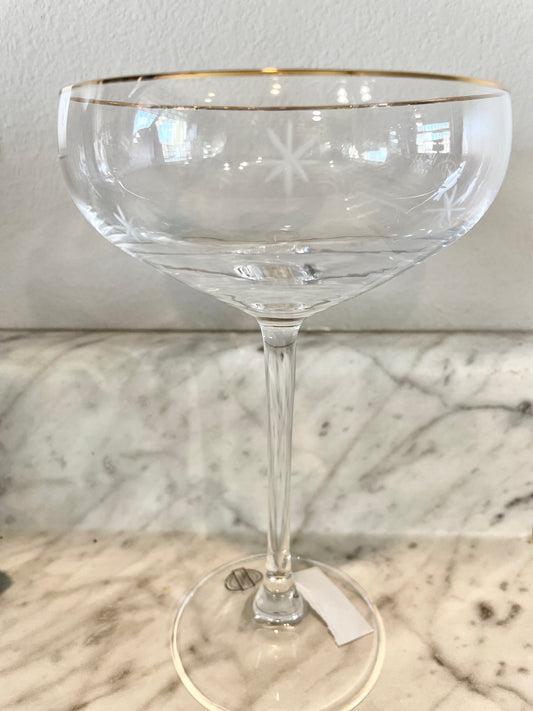 Single Snowflake Glass Cocktail Glass