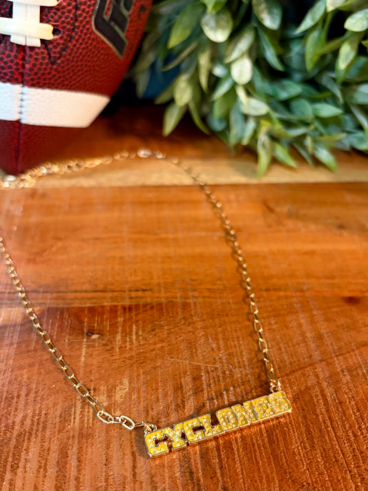 IOWA STATE Cyclones Outline Necklace