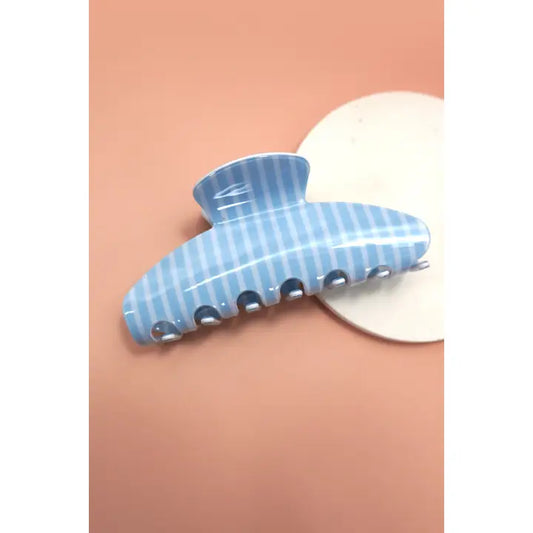 Blue Stripe Hair Claw Clip