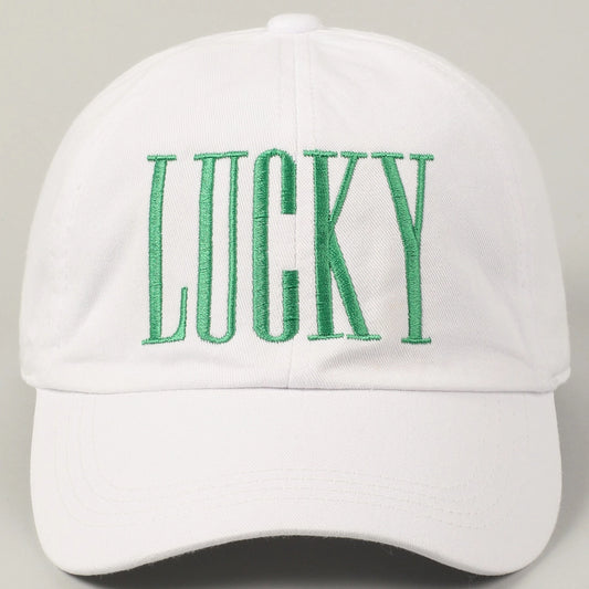 Unisex Lucky Baseball Hat- white