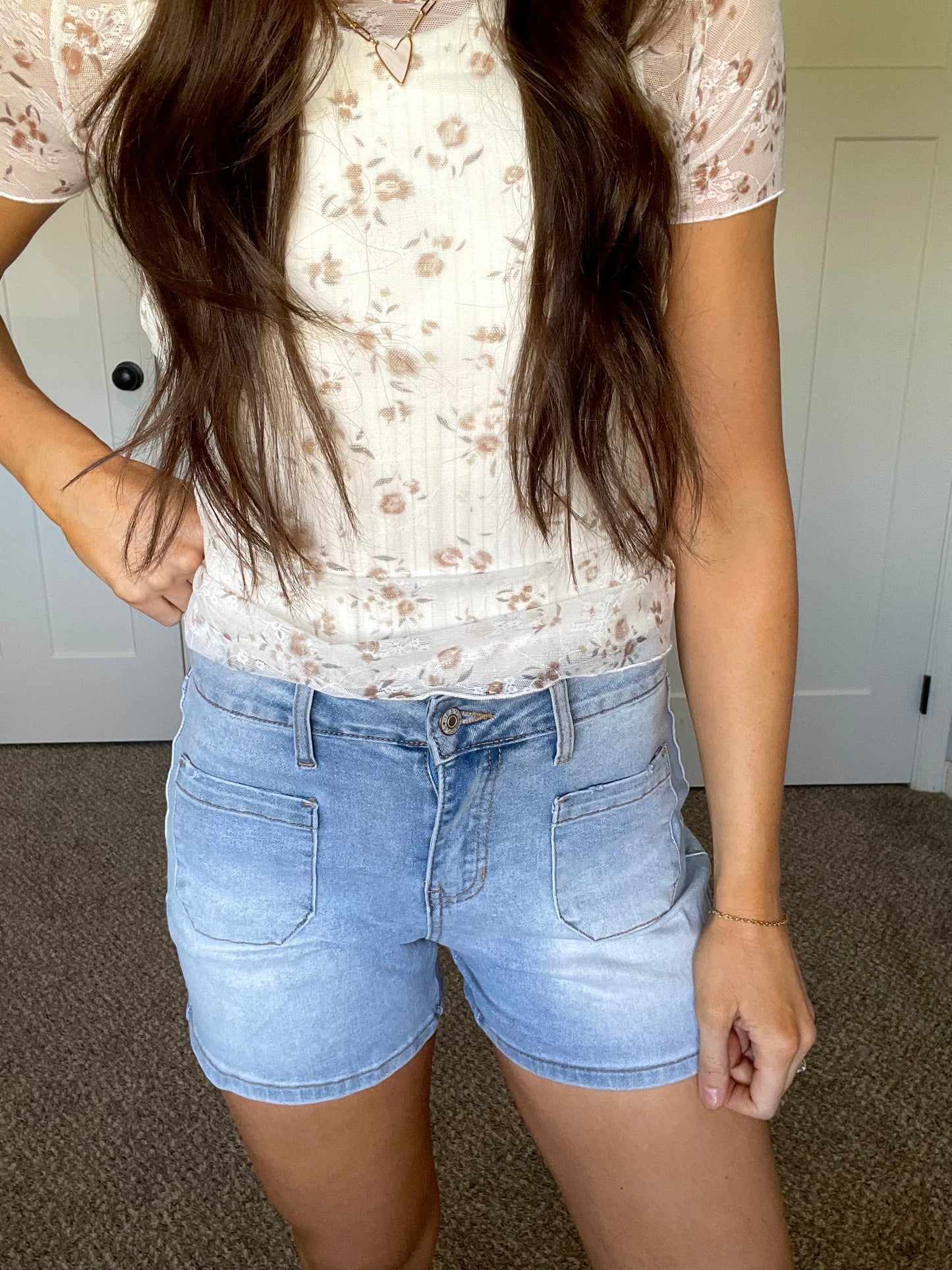 High Rise Denim Shorts