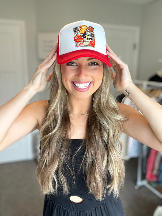 Red Football Trucker Hat