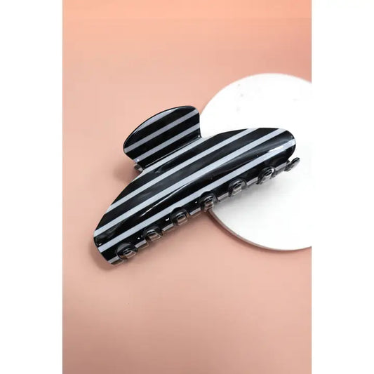 Black Stripe Hair Claw Clip