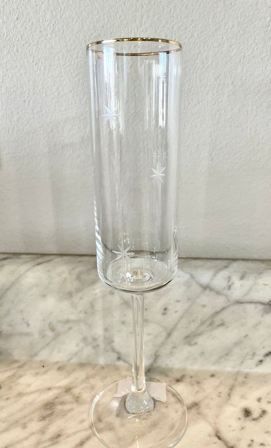Single Snowflake Champagne Glass