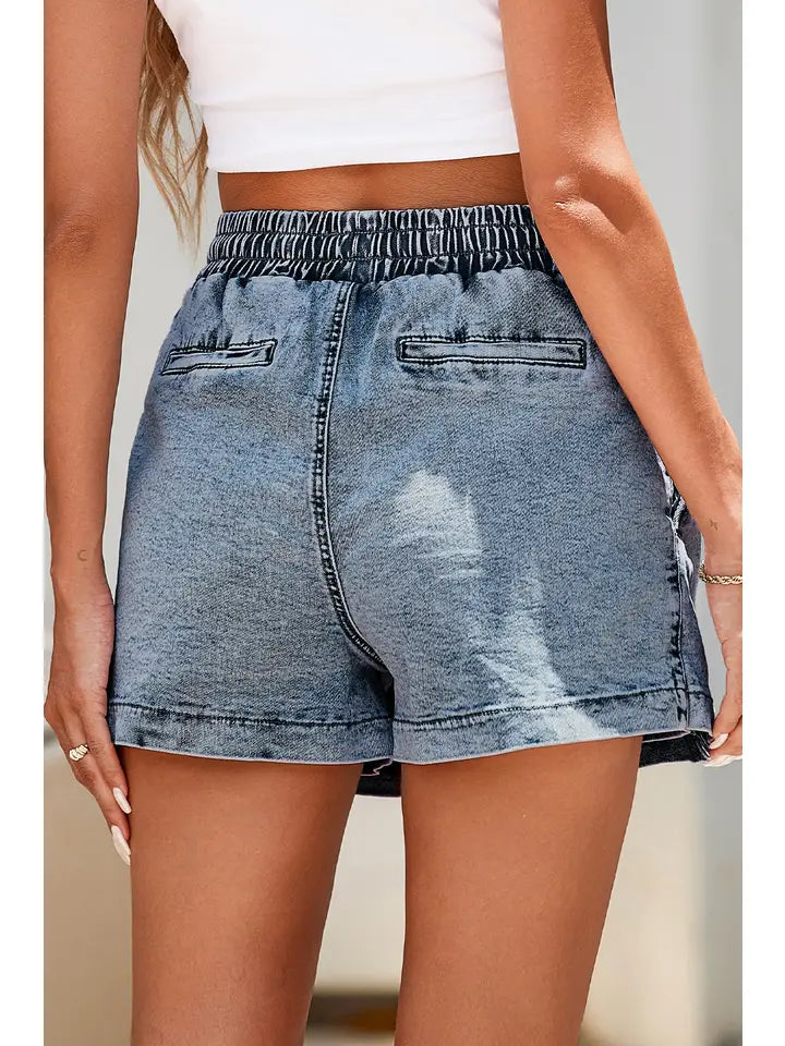 Pocketed Denim Shorts