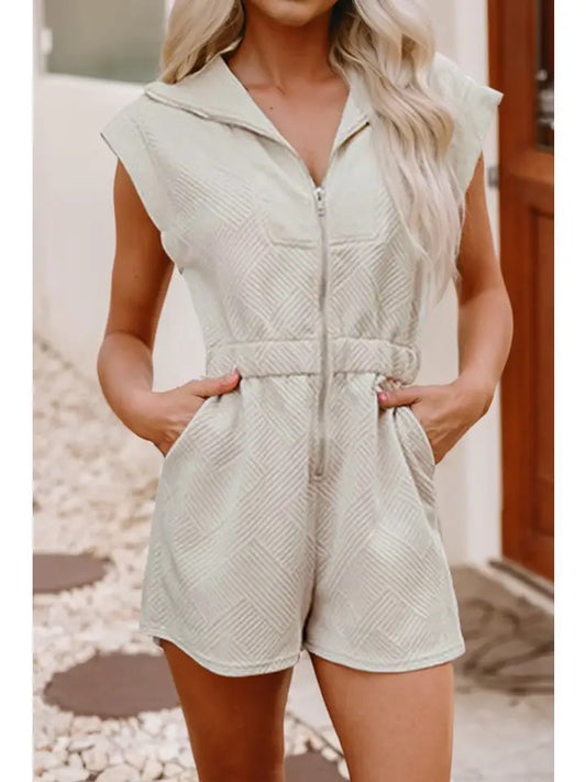 Front Zipped Casual Romper