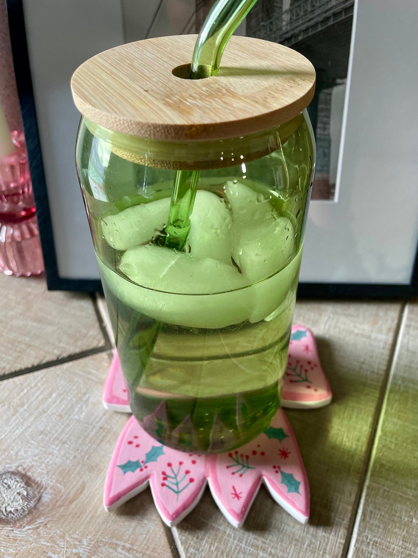 Christmas Bow Ceramic Coasters- set of 6