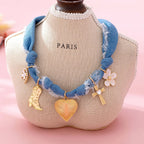Western Denim Charm Necklace
