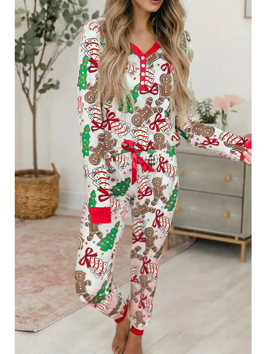 Gingerbread Christmas Two-Piece Pajama Set