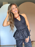 Black Polka Dot Pant Set