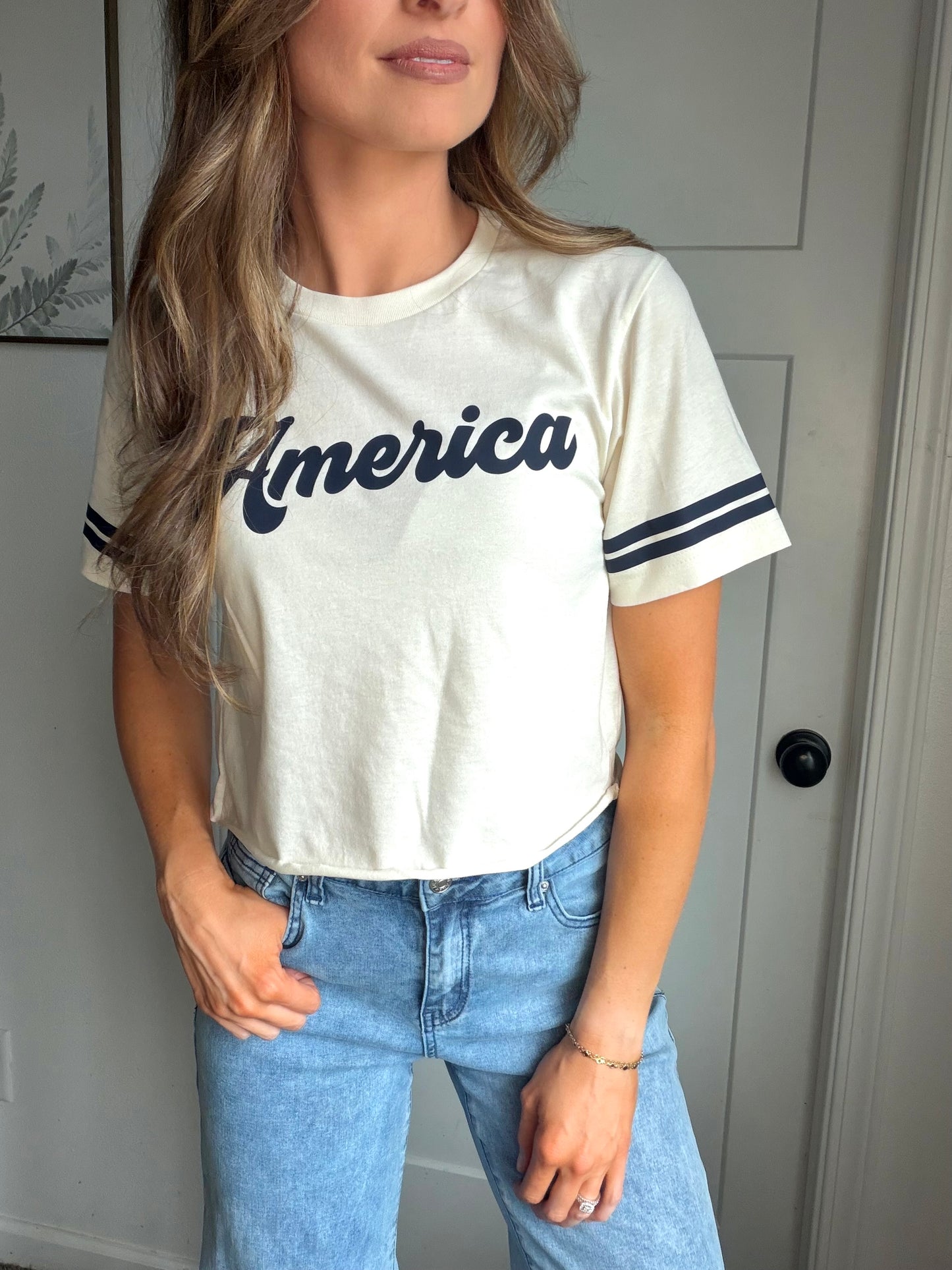 America Retro Crop Tee
