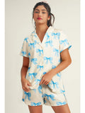 Bow Printed PJ Set