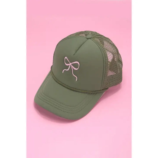 Embroidery Bow Trucker Hat
