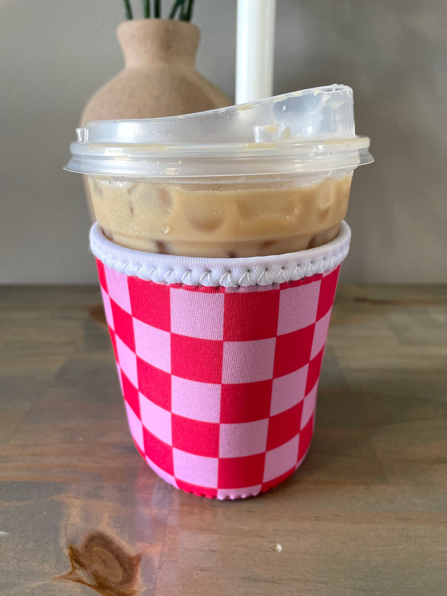 Checkered Coffee Koozie