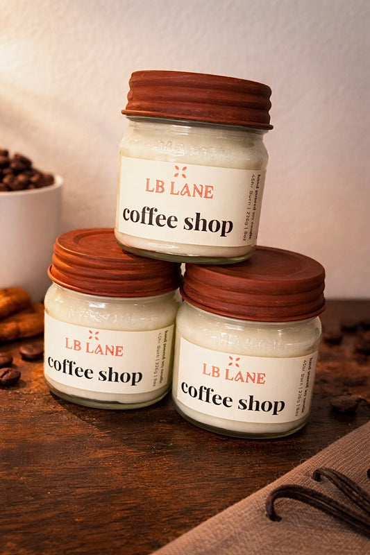 Coffee Shop 8oz Soy Wax Non-toxic Wood Wick Candle