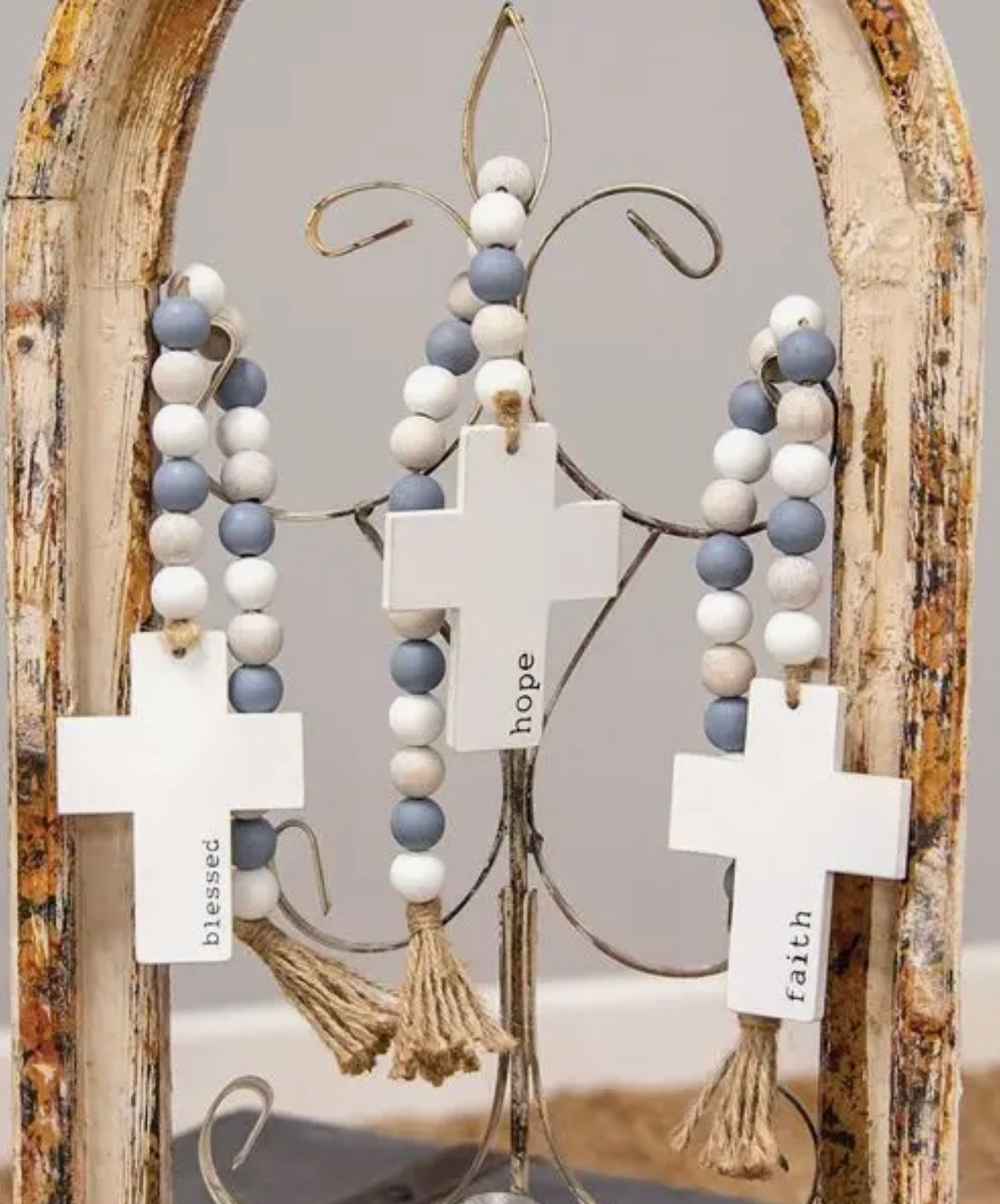 BLESSED Beaded Cross Hanger Garland
