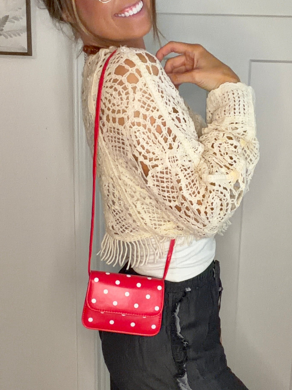 Red Polka Dot Mini Crossbody Bag