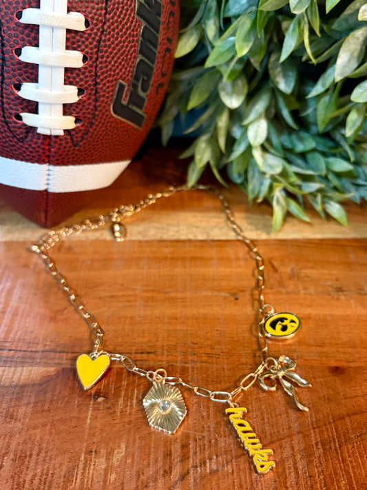 IOWA Hawkeyes Paper Clip Charm Necklace