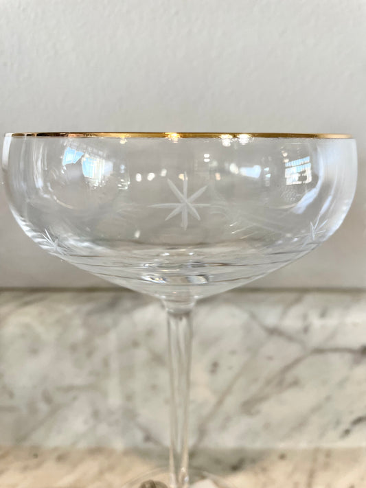 Single Snowflake Glass Cocktail Glass