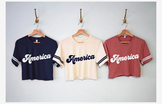 America Retro Crop Tee
