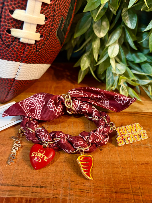 IOWA STATE Cyclones Bandana Charm Bracelet
