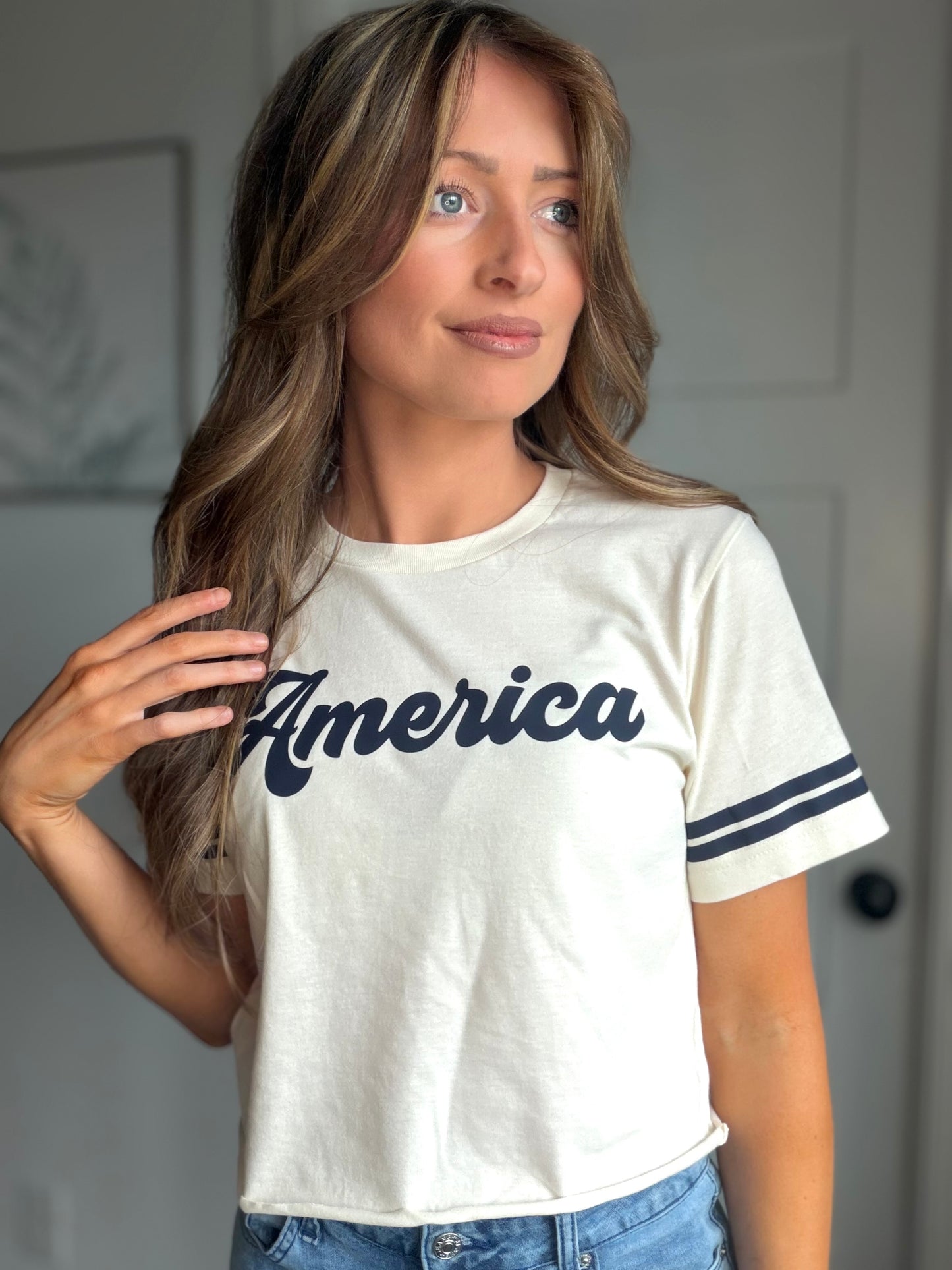 America Retro Crop Tee