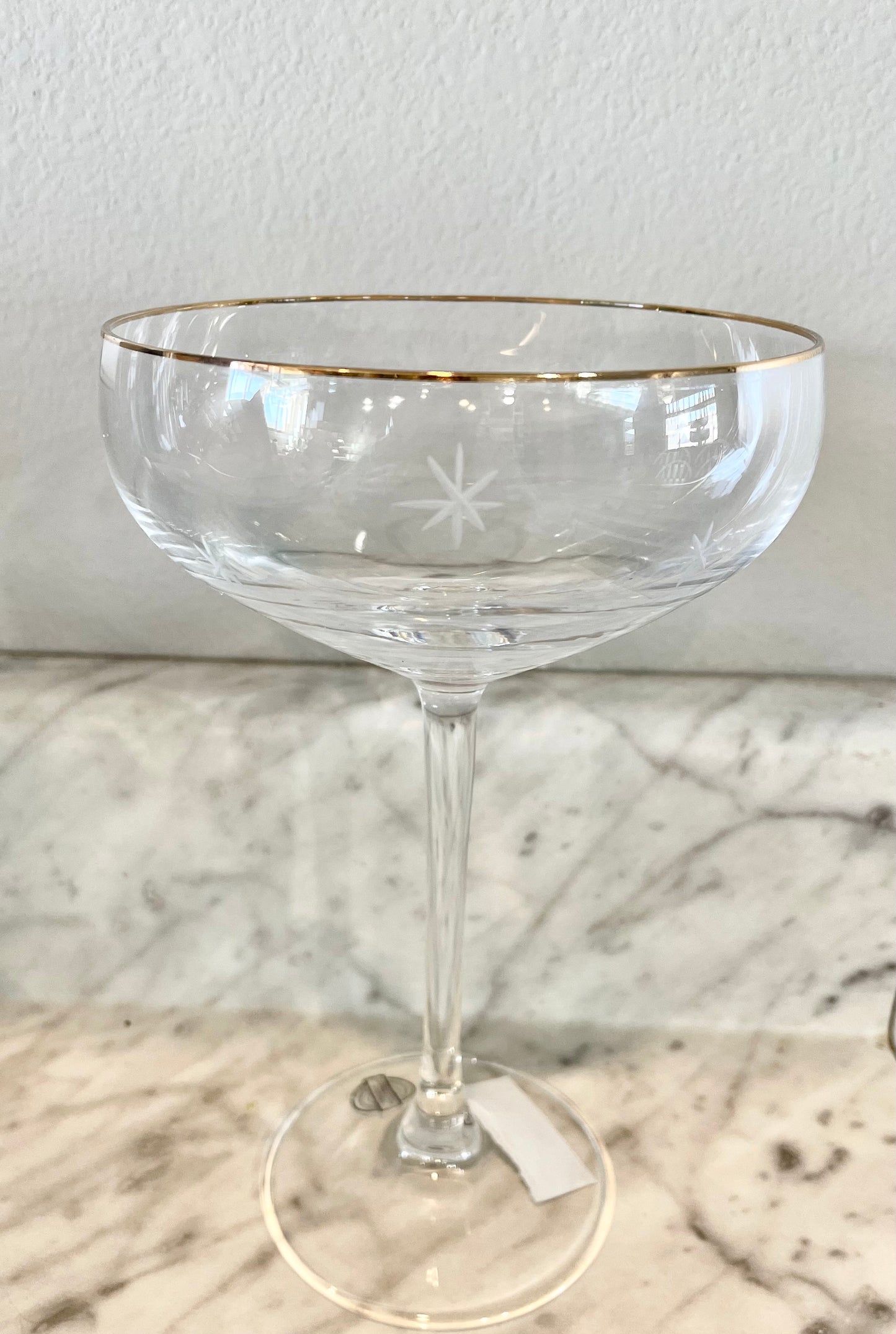 Single Snowflake Glass Cocktail Glass