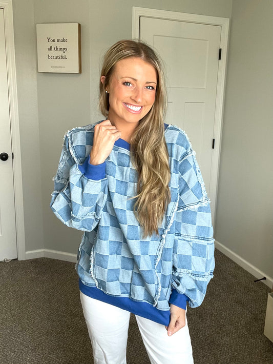 Checkered Oversized Pullover