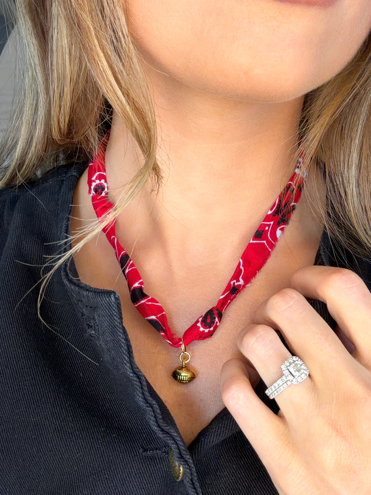 Football Charm Bandana Necklace