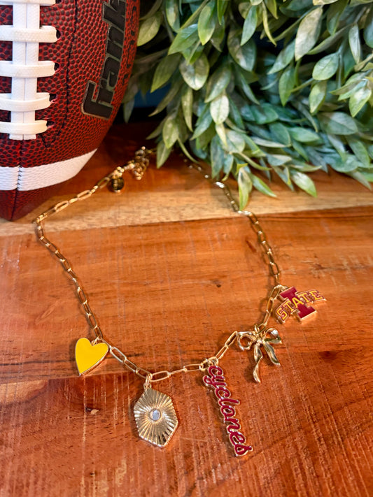 IOWA STATE Cyclones Paper Clip Charm Necklace
