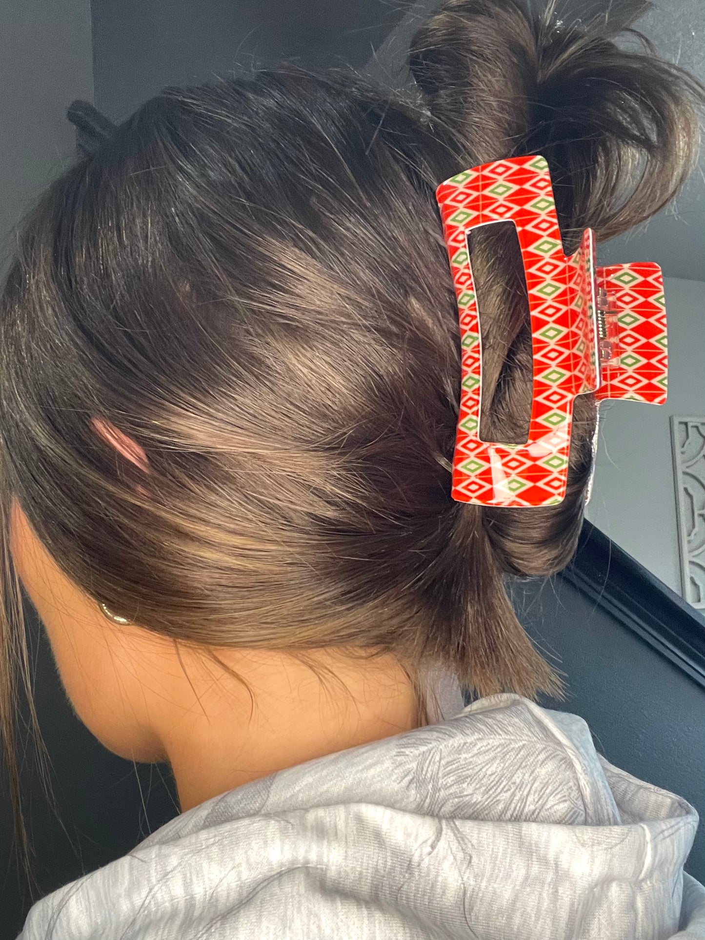 Red & Green Christmas Claw Clip