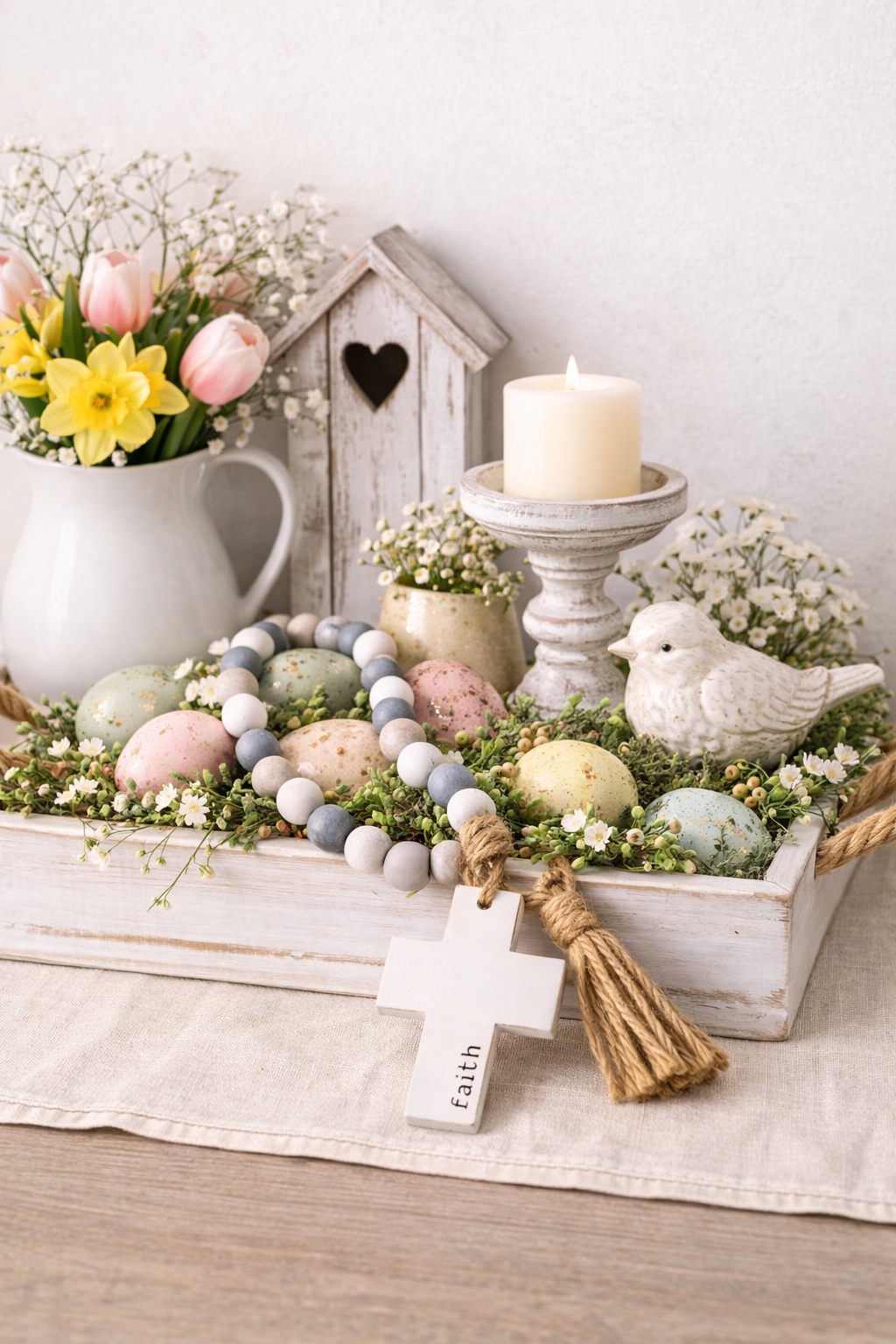 FAITH Beaded Cross Hanger Garland