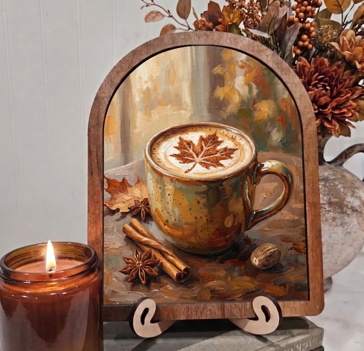 6x8” Arched Framed Pumpkin Spice Latte Decor