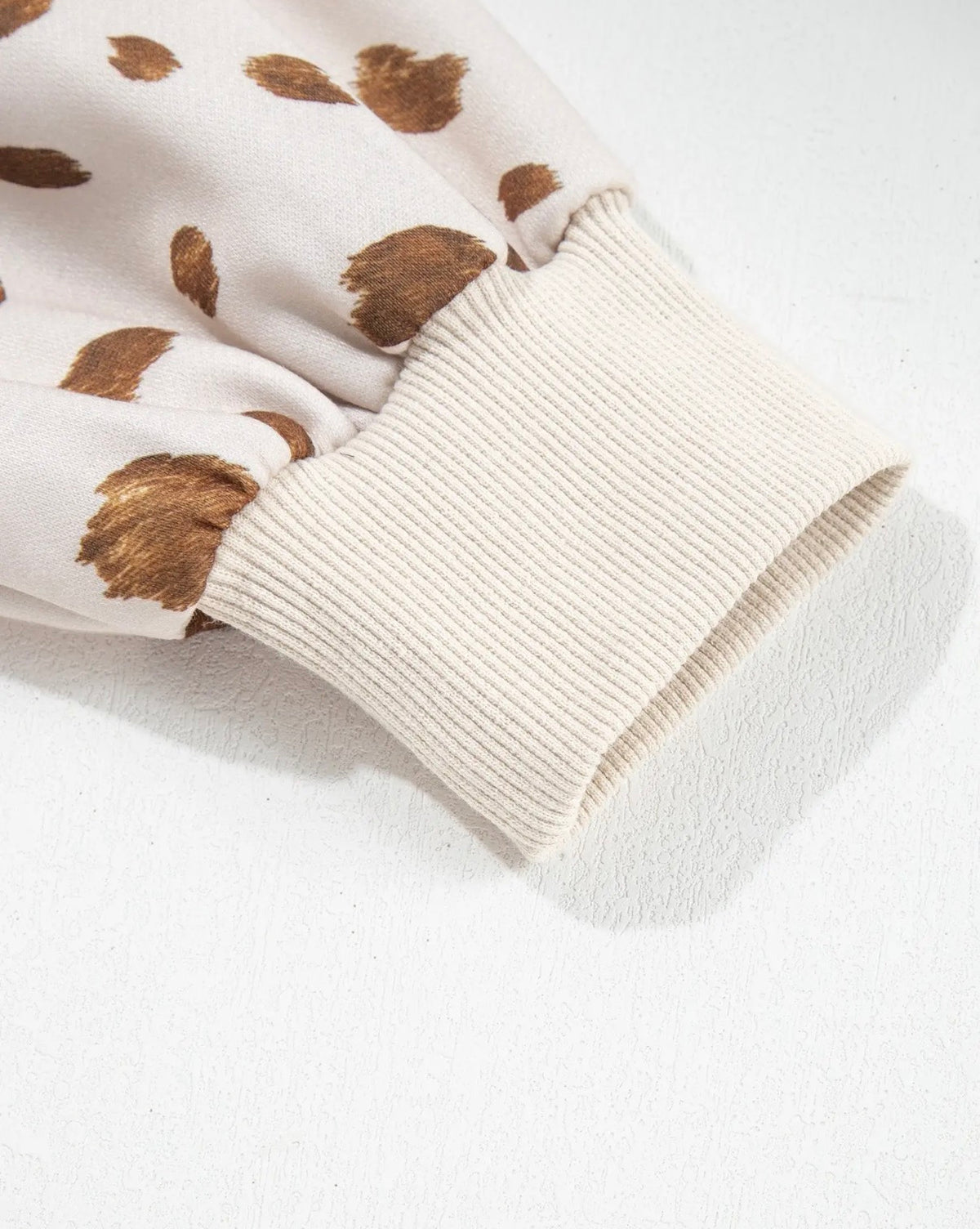 Brown Leopard Print Casual Crewneck