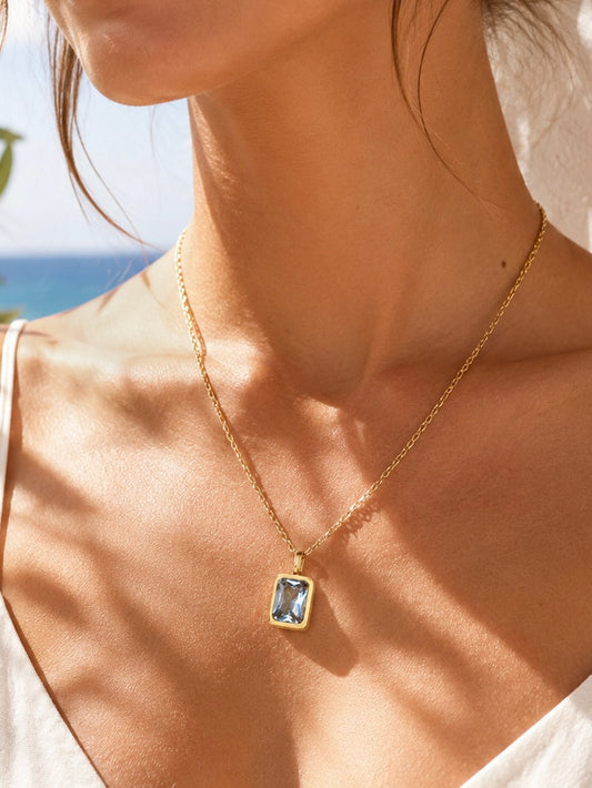 Rectangle 18k Stainless Steel Tarnish Free Necklace