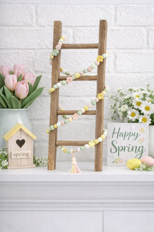 Brown Finish Wooden Decor Ladder