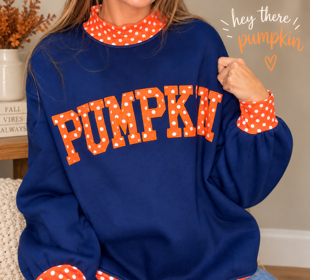 Mockneck Pumpkin Oversized Sweatshirt