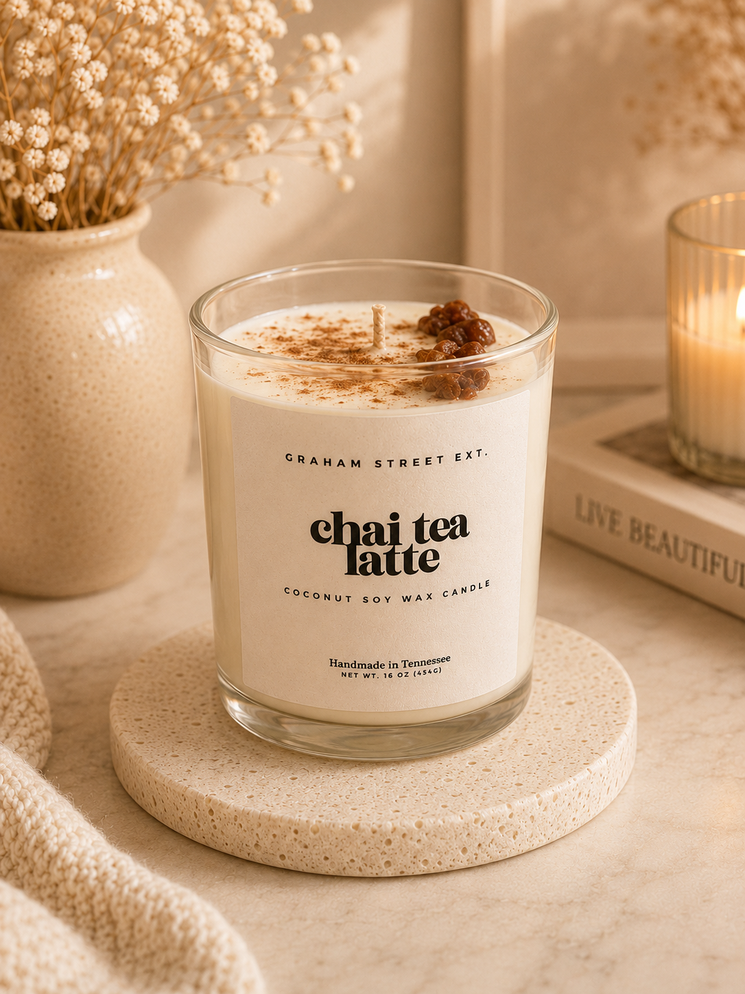 Cinnamon Chai Tea Latte 16oz Soy Wax Candle