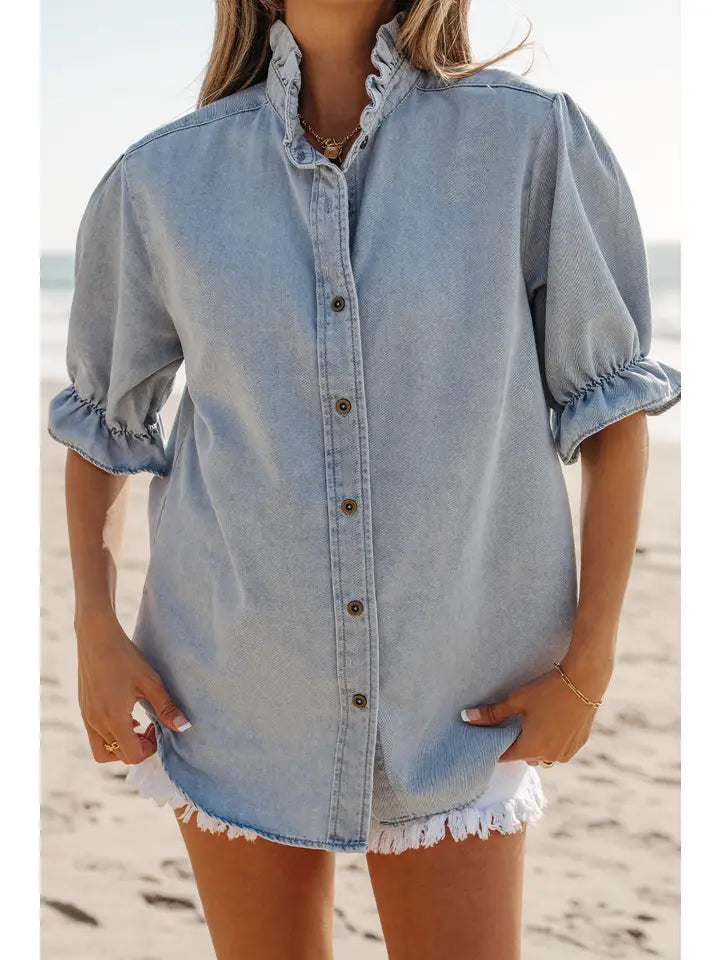 Ruffle Short Sleeve Shirt