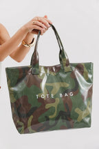 Camouflage Glossy Pu Leather Tote Bag