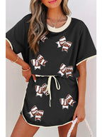 Sequin Football Tee and Skorts Set