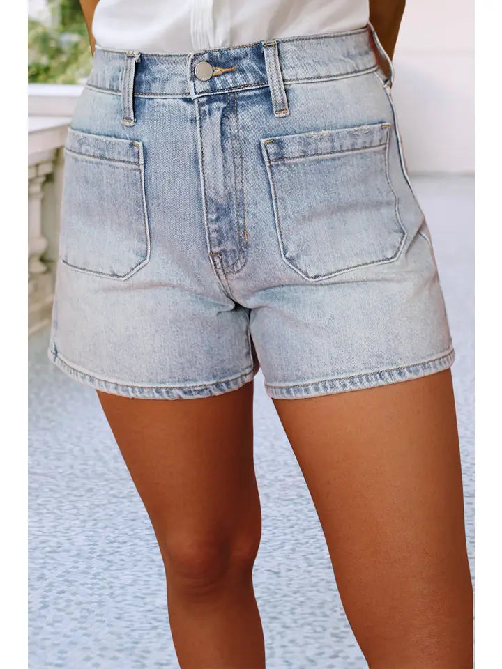High Rise Denim Shorts